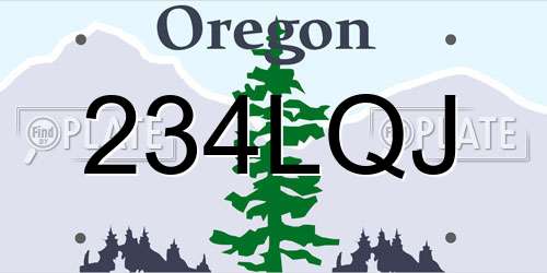 234LQJ Oregon License Plate