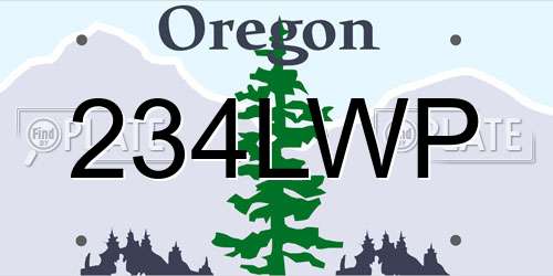 234LWP Oregon License Plate