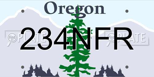 234NFR Oregon License Plate