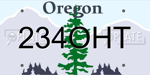 234OHT Oregon License Plate