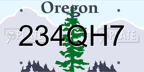 234QH7 Oregon License Plate