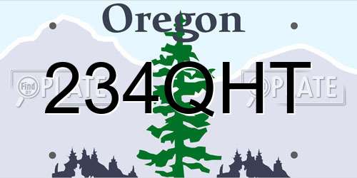 234QHT Oregon License Plate