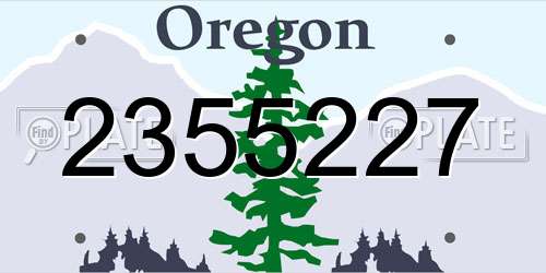 2355227 Oregon License Plate