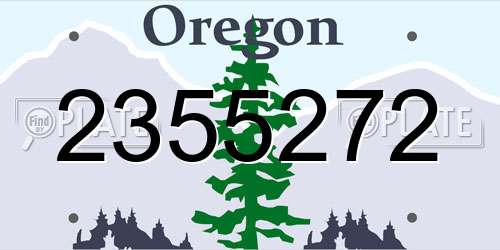 2355272 Oregon License Plate
