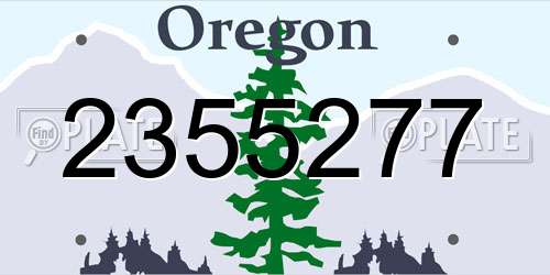 2355277 Oregon License Plate