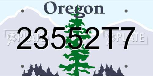 23552T7 Oregon License Plate
