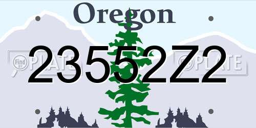 23552Z2 Oregon License Plate