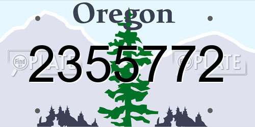 2355772 Oregon License Plate