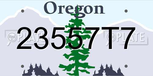 23557T7 Oregon License Plate