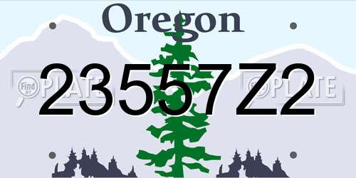 23557Z2 Oregon License Plate