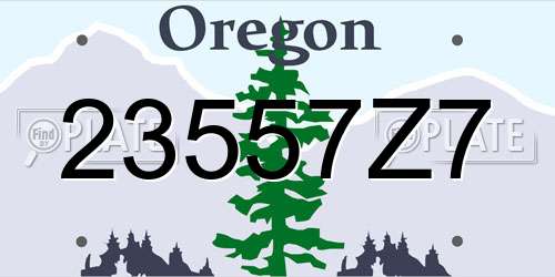 23557Z7 Oregon License Plate