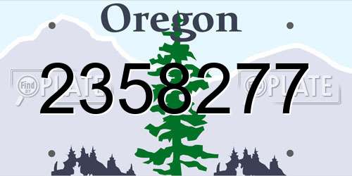 2358277 Oregon License Plate