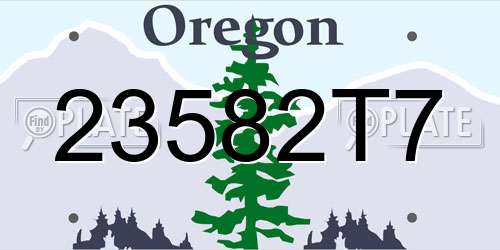 23582T7 Oregon License Plate