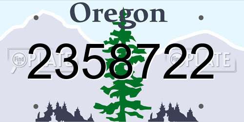 2358722 Oregon License Plate