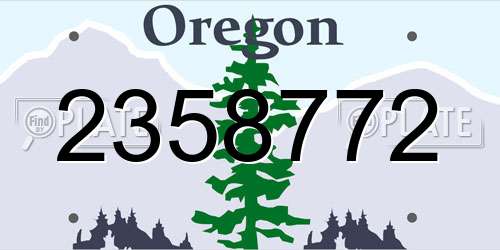 2358772 Oregon License Plate