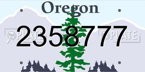 2358777 Oregon License Plate