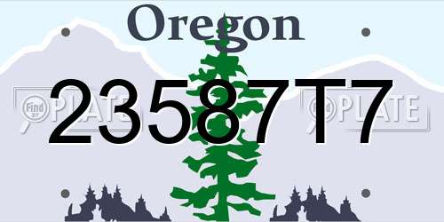 23587T7 Oregon License Plate