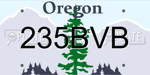 235BVB Oregon License Plate