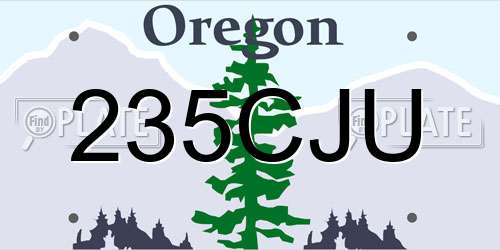 235CJU Oregon License Plate