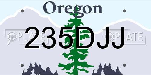 235DJJ Oregon License Plate