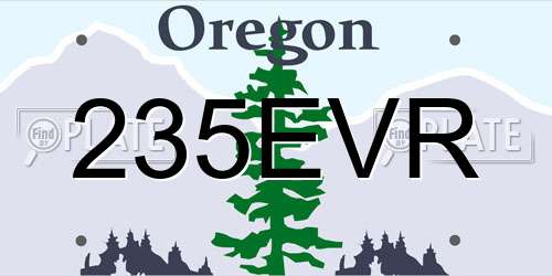 235EVR Oregon License Plate