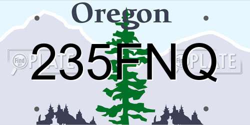 235FNQ Oregon License Plate
