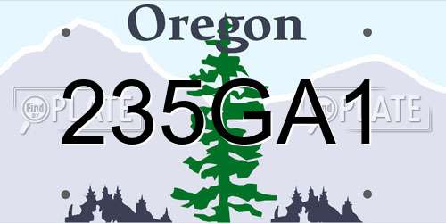 235GA1 Oregon License Plate