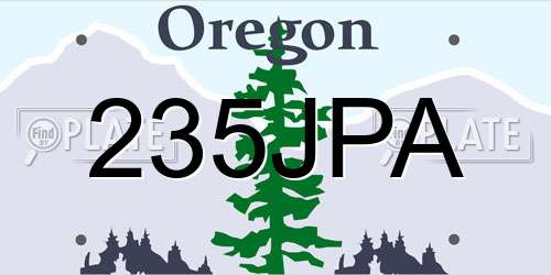 235JPA Oregon License Plate