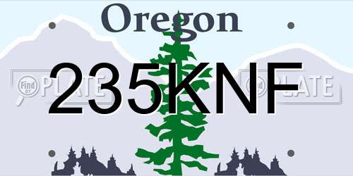 235KNF Oregon License Plate