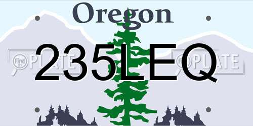 235LEQ Oregon License Plate