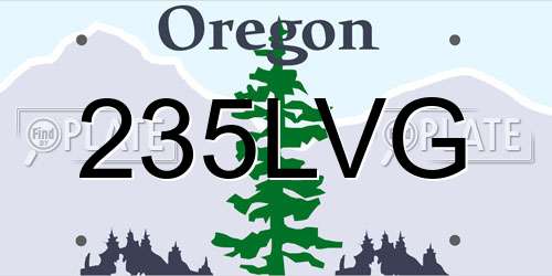 235LVG Oregon License Plate