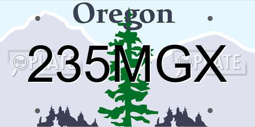 235MGX Oregon License Plate