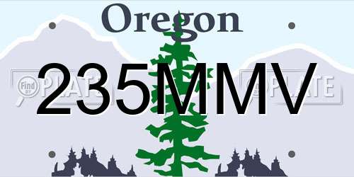 235MMV Oregon License Plate