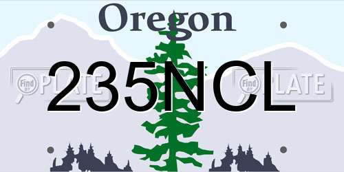 235NCL Oregon License Plate