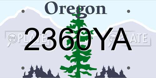 2360YA Oregon License Plate