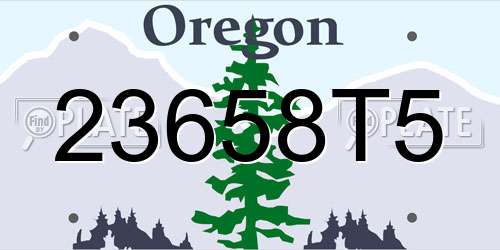 23658T5 Oregon License Plate