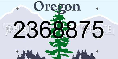2368875 Oregon License Plate
