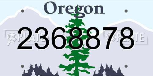 2368878 Oregon License Plate
