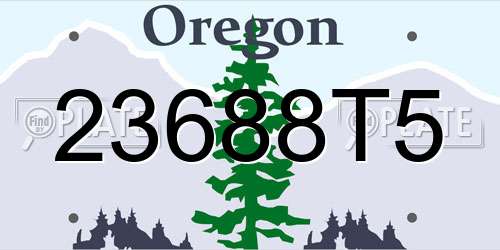23688T5 Oregon License Plate