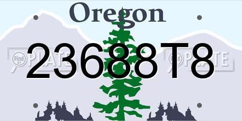 23688T8 Oregon License Plate