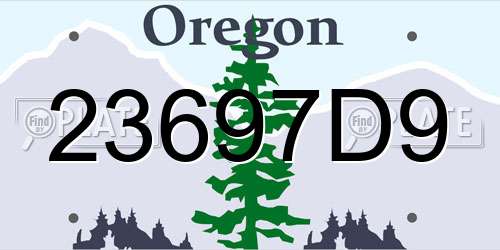 23697D9 Oregon License Plate