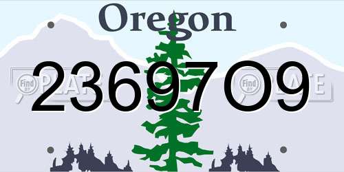23697O9 Oregon License Plate