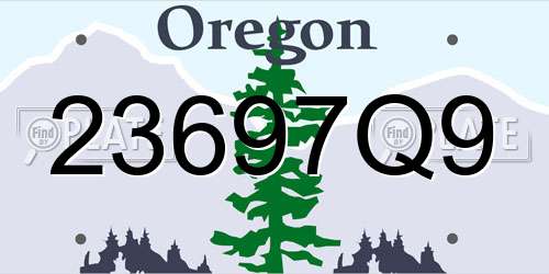 23697Q9 Oregon License Plate