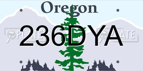 236DYA Oregon License Plate