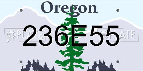 236E55 Oregon License Plate