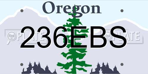 236EBS Oregon License Plate
