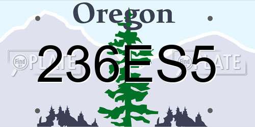 236ES5 Oregon License Plate