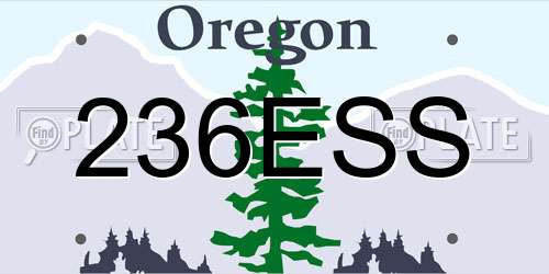 236ESS Oregon License Plate