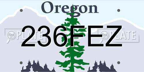 236FEZ Oregon License Plate
