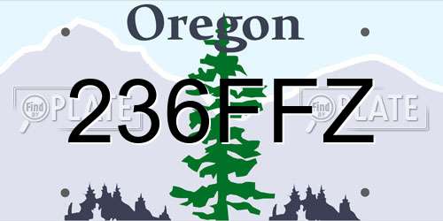 236FFZ Oregon License Plate